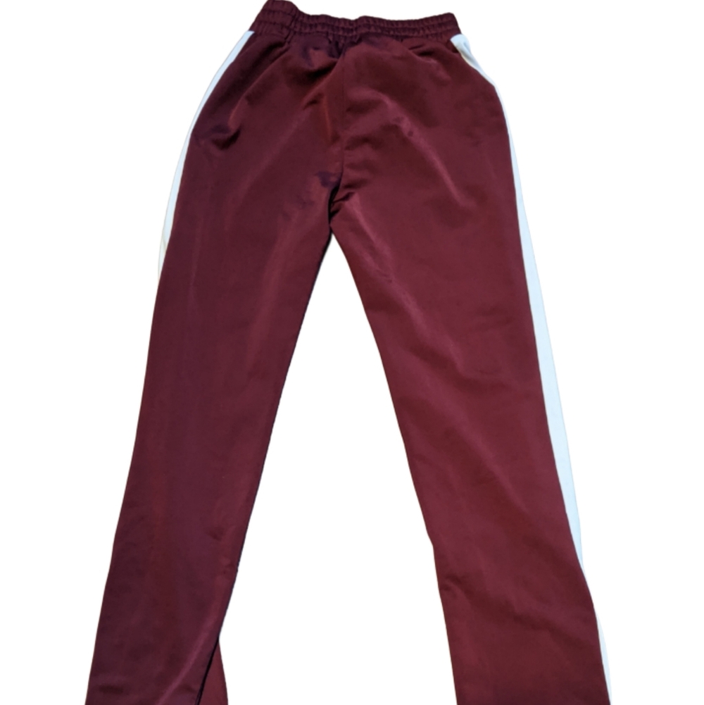 Flirtitude Burgundy Track Pants with White Stripes